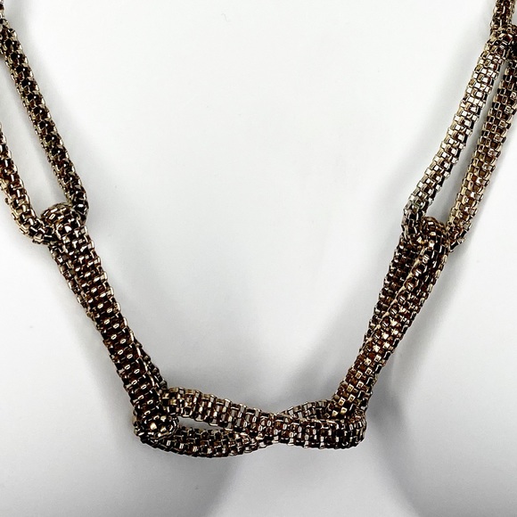 BOGO Gold Tone Mesh Chunky Link Statement Necklace - Picture 8 of 11